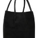 Бок - черная недорогая женская сумки из натуральной замши от TRENDYBAGS. Модель Korsar. 